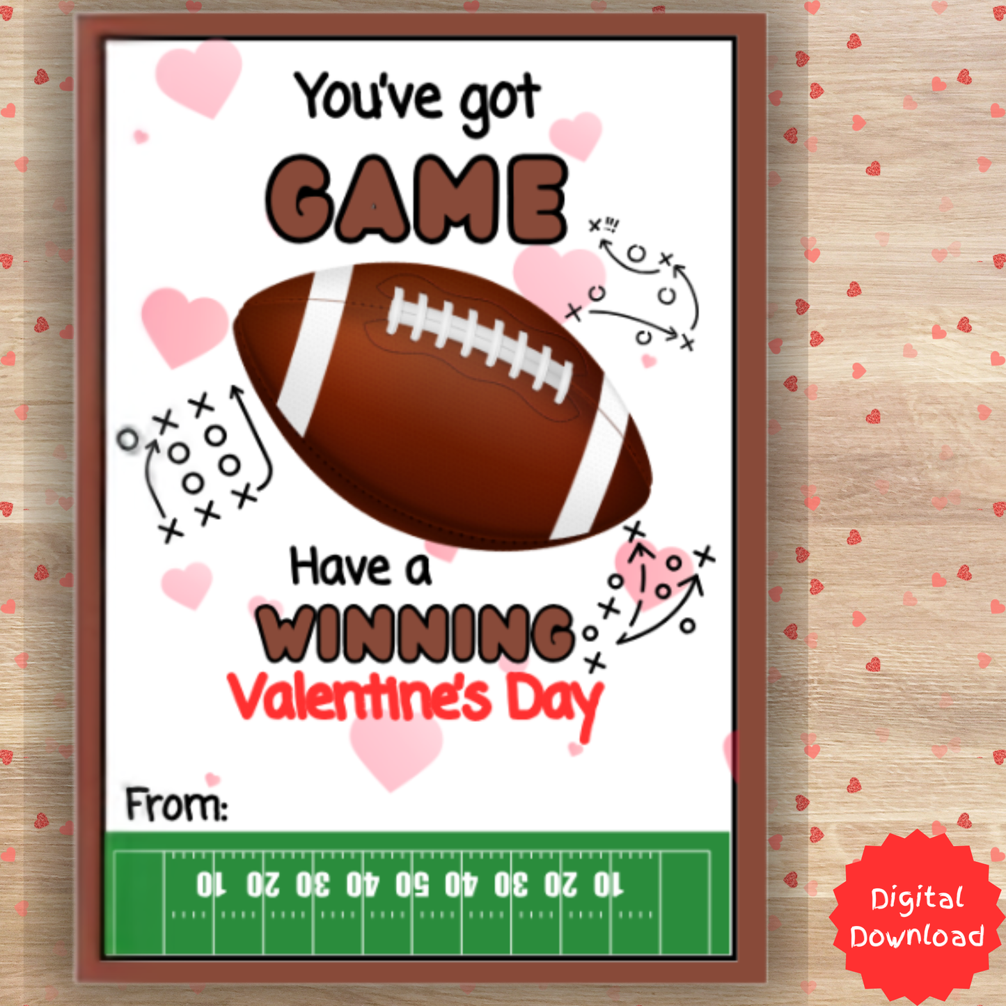 Printable Football Valentine Cards for Kids | Classroom & Teacher Set