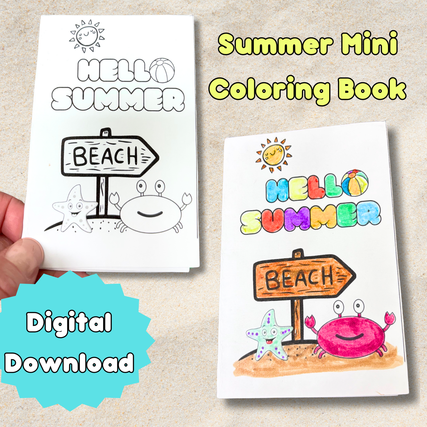 Summer Mini Coloring Book Kids Activity