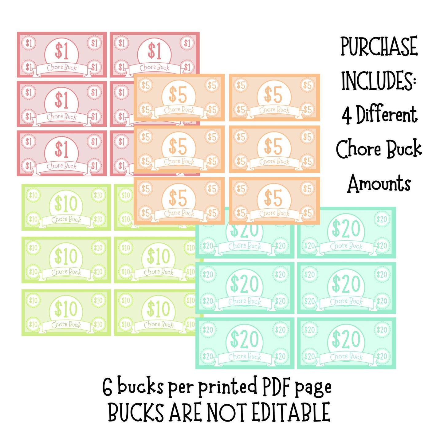 EDITABLE Chore Chart, Daily Routine Checklists, Rewards, Allowance, Responsibility Chart, Allowance Earning Track, Work a Little Earn a Lot