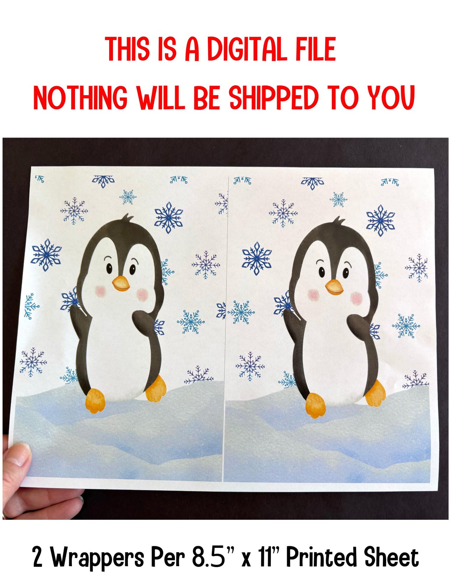 DIY Penguin Candy Bar Wrapper Printable | Cute Holiday Craft and Party Favor Gift Idea
