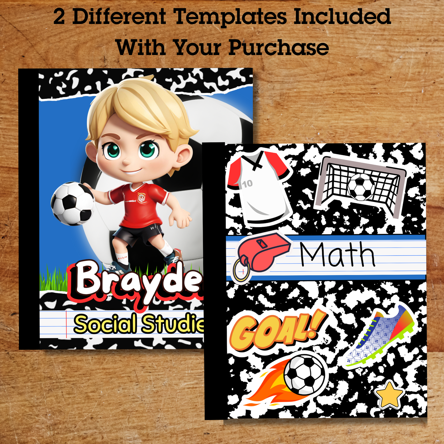 Editable Canva Composition Notebook Cover Template – Personalized Back-to-School Printable