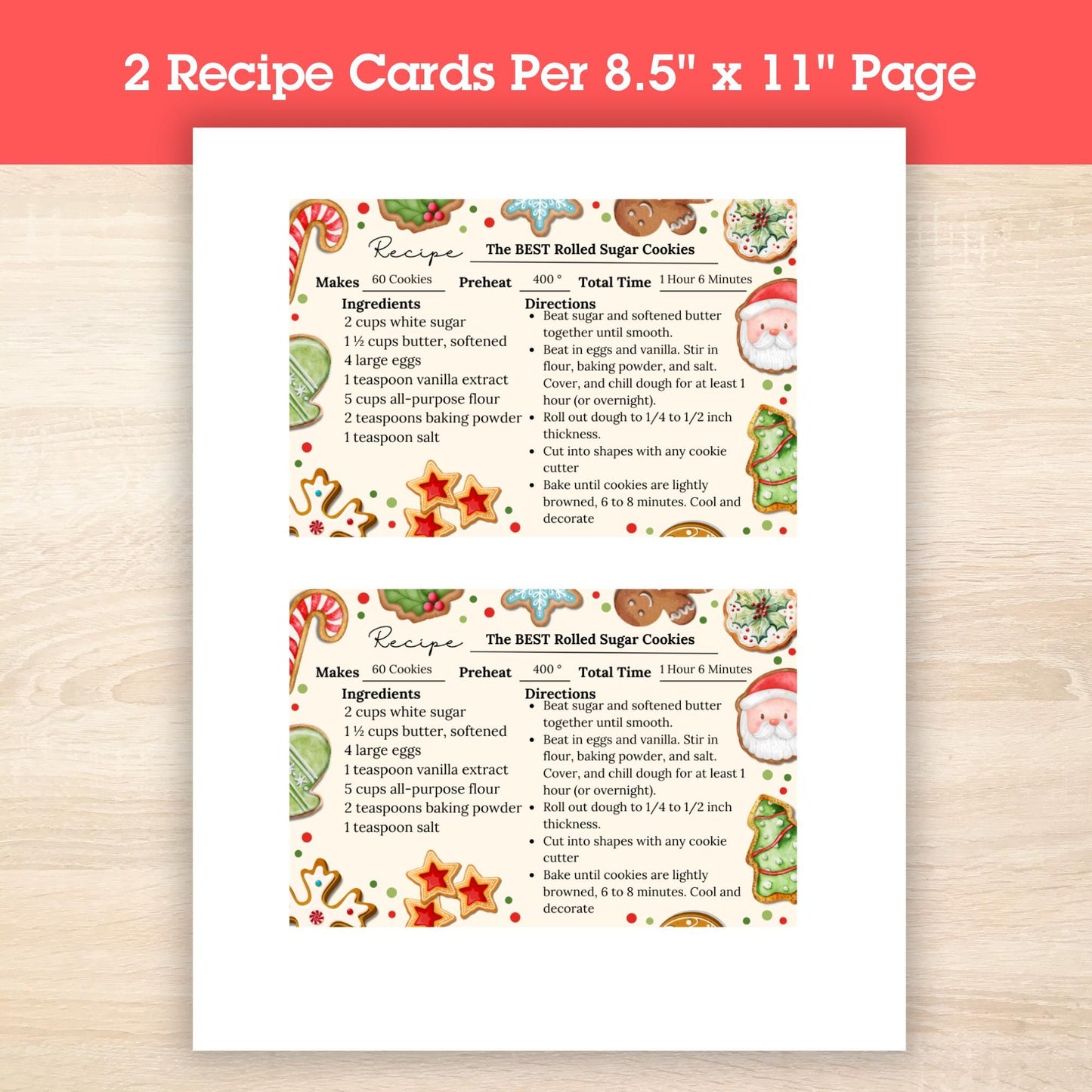 π Editable Christmas Cookie Exchange Recipe Cards β Instant Digital Download