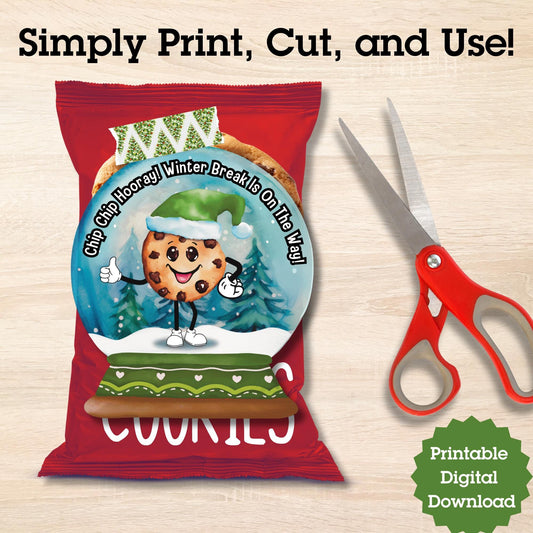 Chip Chip Hooray Winter Break Is On The Way Cookie Tag, Student Gift, Teacher and Staff Appreciation Gift, Classroom Party Favor, Printable