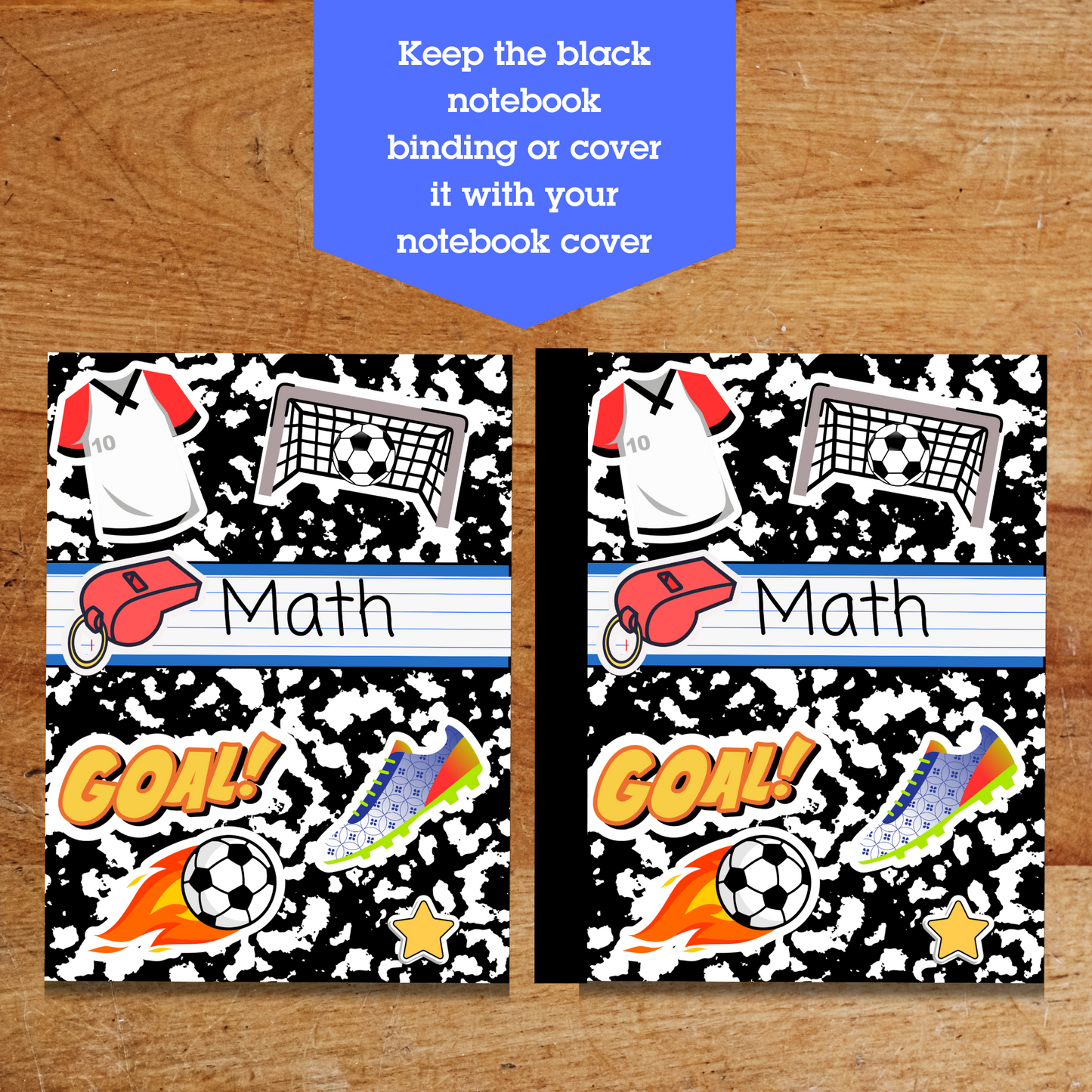 Editable Canva Composition Notebook Cover Template – Personalized Back-to-School Printable