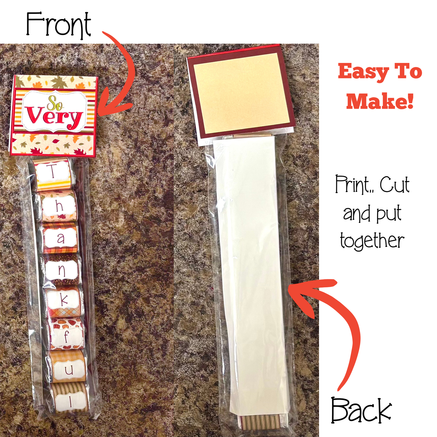 ๐ Printable Thanksgiving Nugget Chocolate Bar Wrappers | Fall Party Favors | DIY Thanksgiving Table Gifts