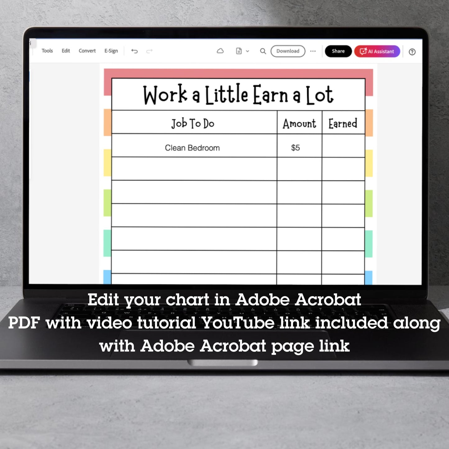 EDITABLE Chore Chart, Daily Routine Checklists, Rewards, Allowance, Responsibility Chart, Allowance Earning Track, Work a Little Earn a Lot