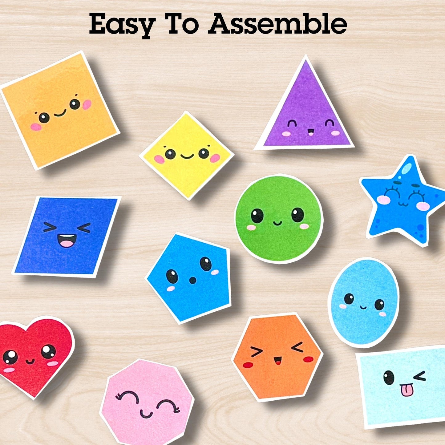 Shapes Matching Game Activity Printable PDF Pages, Fun Toddler, Preschool& Homeschool Learning Game, Montessori Educational PDF For Kids