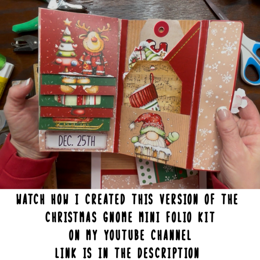 Printable Junk Journal Christmas Gnome Mini Folio