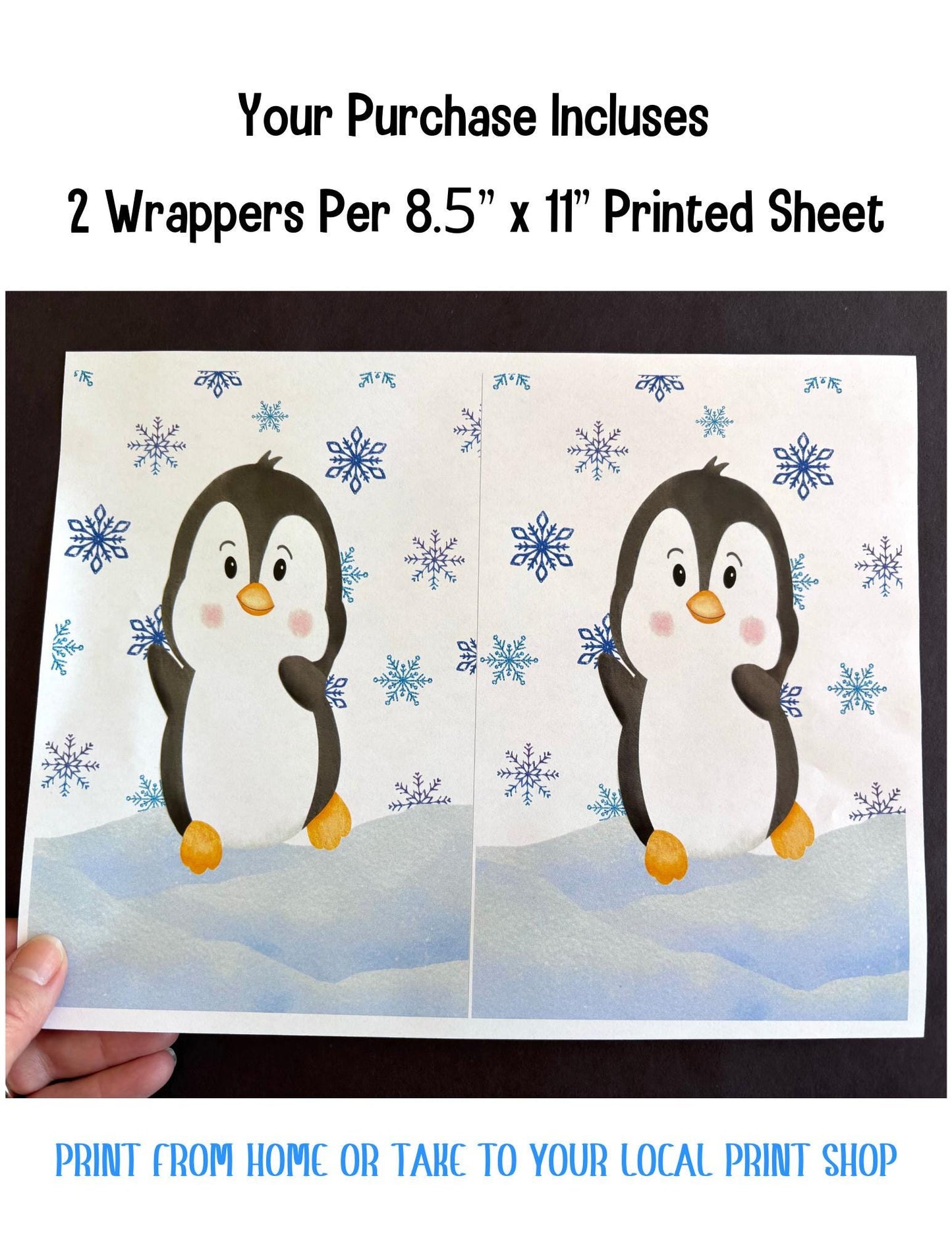 DIY Penguin Candy Bar Wrapper Printable | Cute Holiday Craft and Party Favor Gift Idea