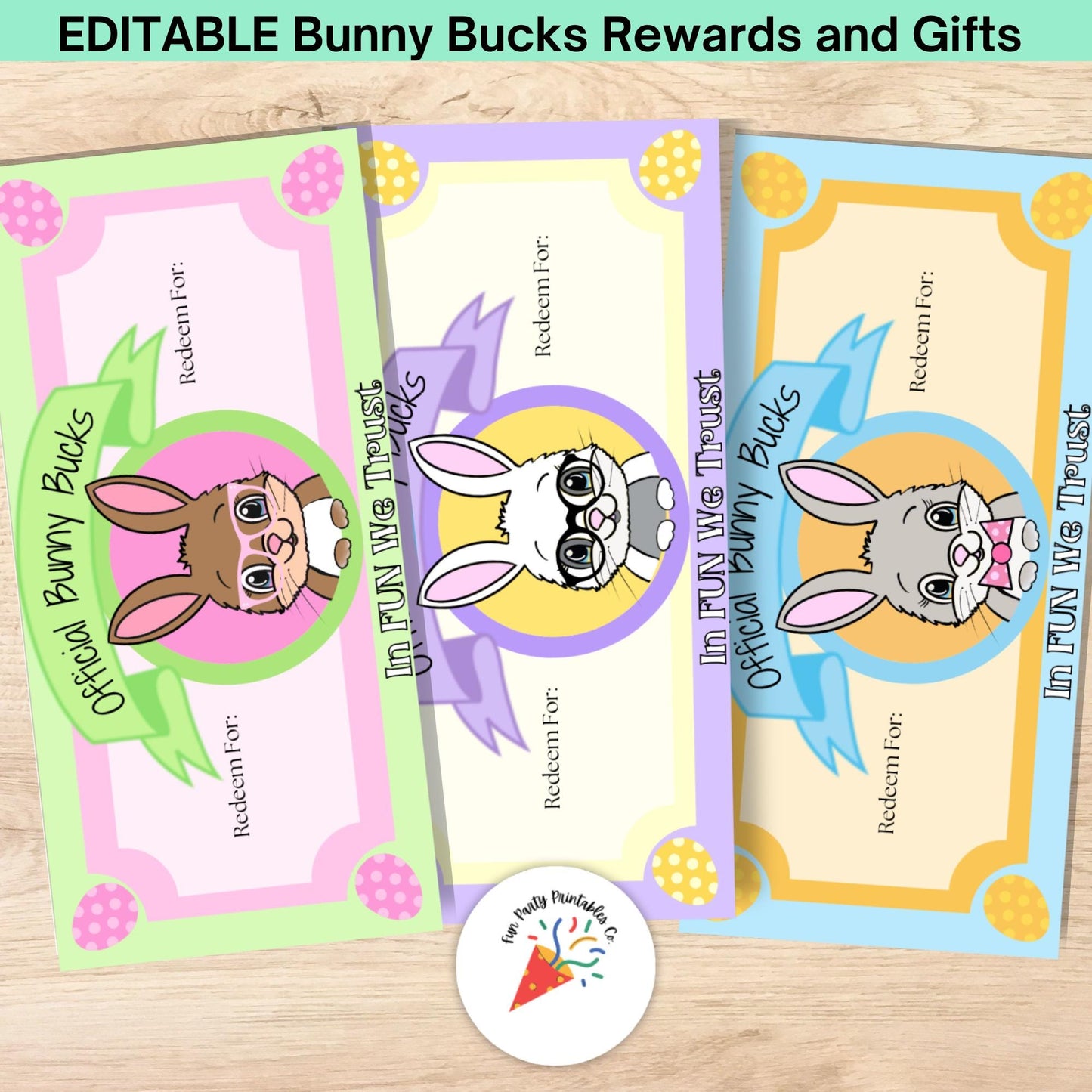 Easter Bunny Bucks, Bunny Coupon, Printable Easter Egg Coupons for Kids, Editable Easter Coupon, Easter Egg Filler, Instant Digital Download