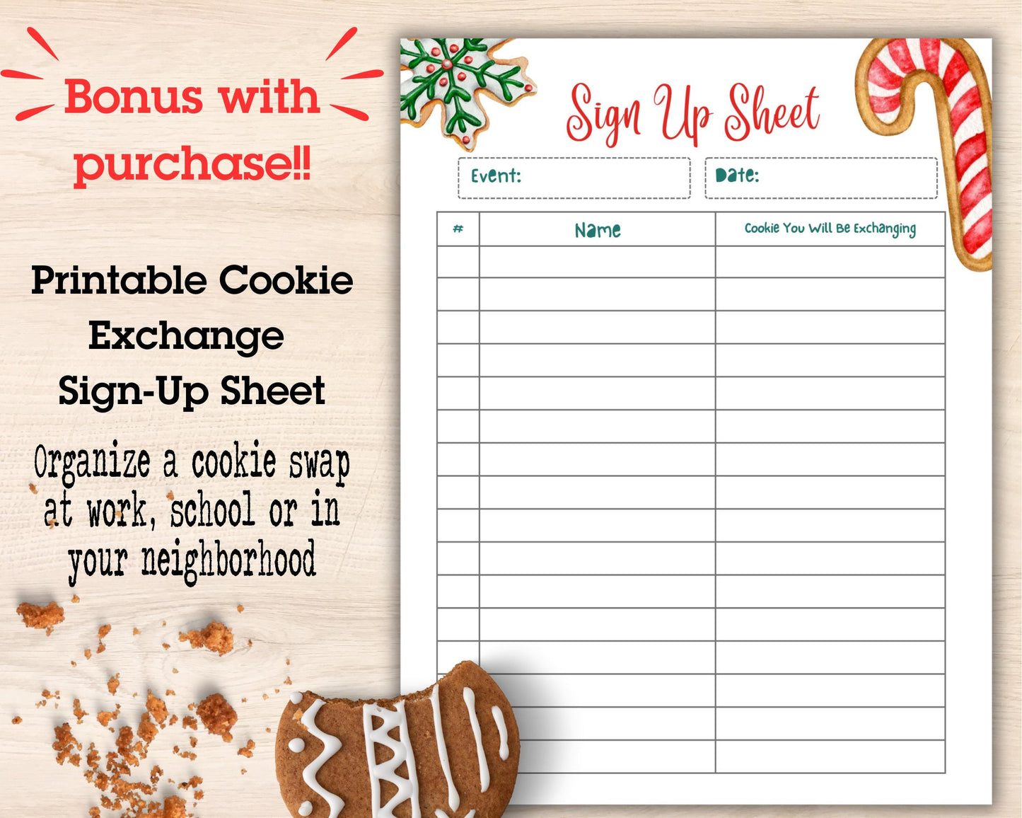 π Editable Christmas Cookie Exchange Recipe Cards β Instant Digital Download