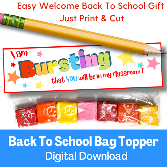 "Bursting With Excitement To Have You In My Class" - Printable Welcome Back to School Gift Tags for Students – Instant Download