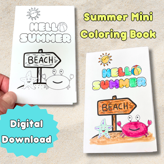 Summer Mini Coloring Book Kids Activity