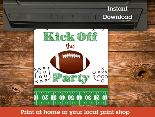 Football Party Signs — Game Day Birthday Décor (Digital Download, Set of 10)