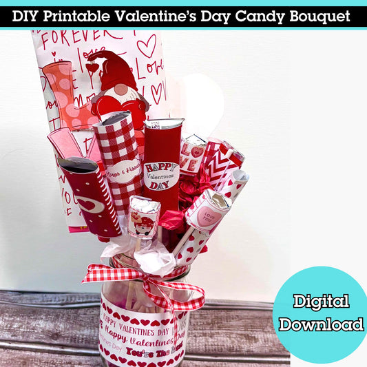 Valentine's Day Candy Bouquet Printable Wrappers (PDF Pattern)