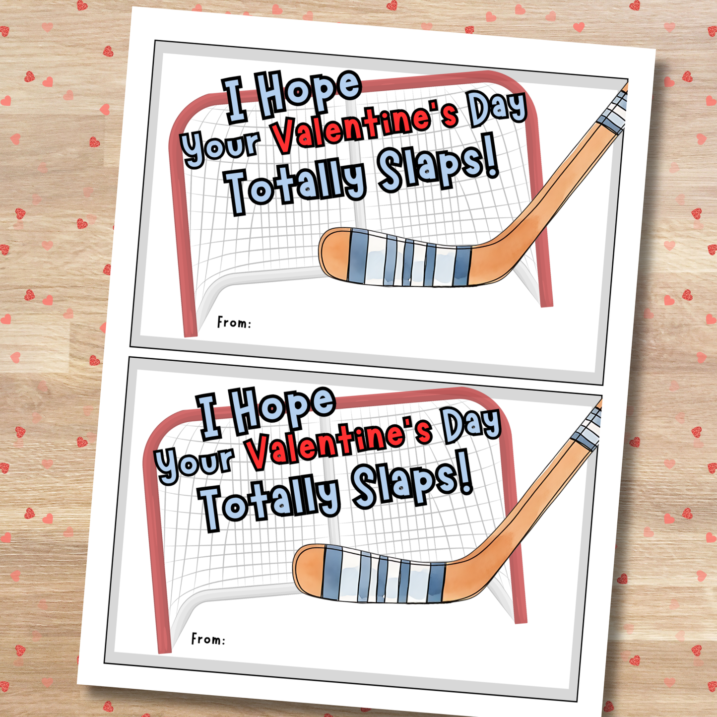 Hockey Valentine Cards for Kids | Printable