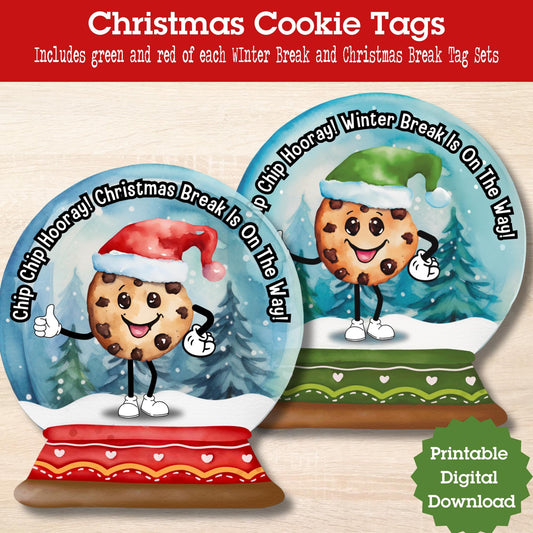 Chip Chip Hooray Winter Break Is On The Way Cookie Tag, Student Gift, Teacher and Staff Appreciation Gift, Classroom Party Favor, Printable