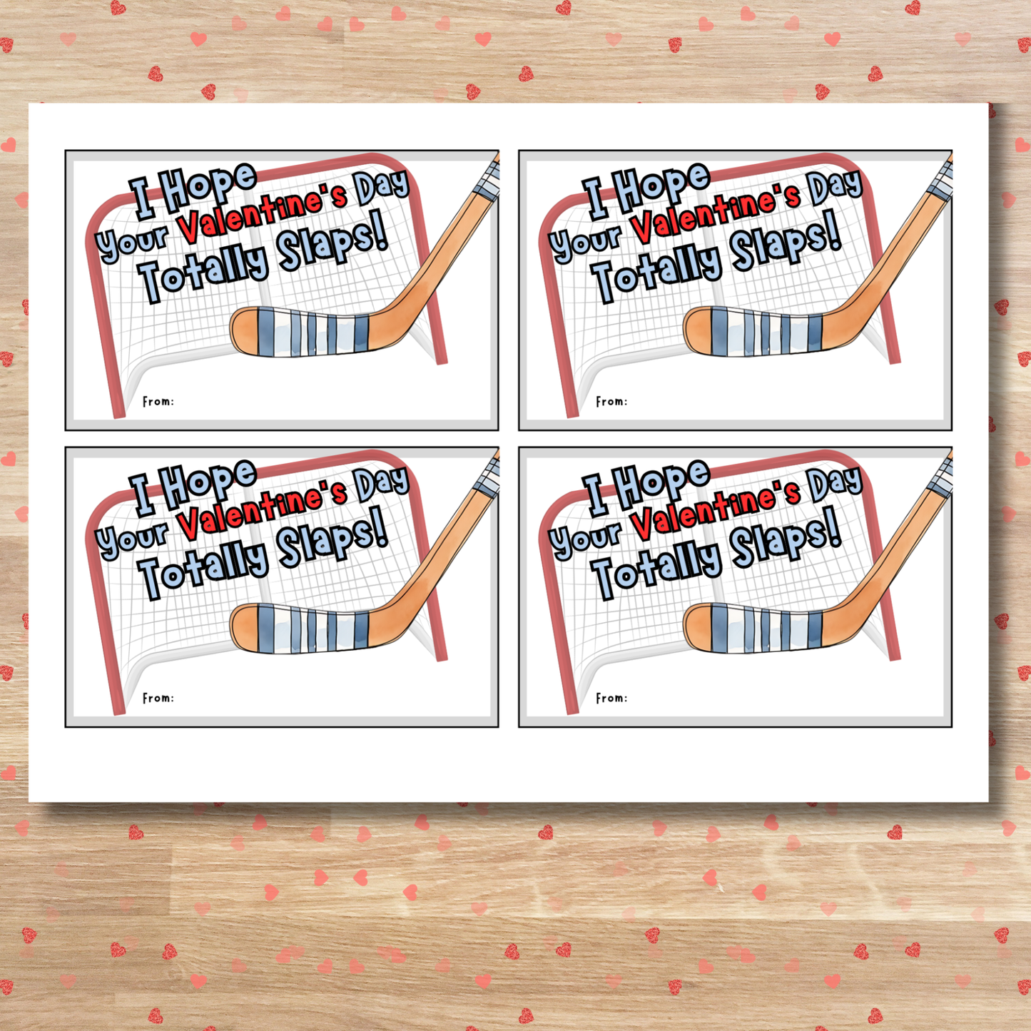 Hockey Valentine Cards for Kids | Printable