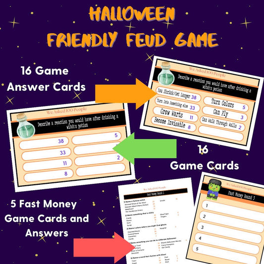 Friendly Feud Halloween Party Game, Family Game Night