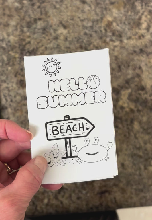 Summer Mini Coloring Book Kids Activity